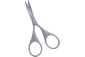 Suvorna Tijeras cejas Tijeras nariz Tijeras para Cejas Tijeras Bigote y Barba Tijeras para Recortar Cejas Beard Scissors Tijeras Punta Curva Cortapelos Nariz Tijeras Barba Tijeras para Cortar Cejas
