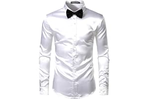 PARKLEES Lussuoso abito da uomo in seta lucida come raso a maniche lunghe per feste discoteca Prom