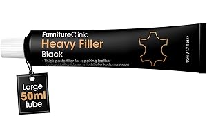 Furniture Clinic Leder-Reparaturspachtel: Zum Füllen von Löchern, Kratzern, Rissen und Abschürfungen - 50ml | Farben: Schwarz