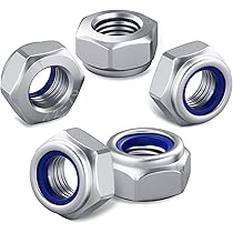 M6-1.0 Hex Flange Nylon Insert Lock Nuts, DIN 6926, Stainless Steel 18-8 (304), Bright Finish, Quantity 25 - View #8