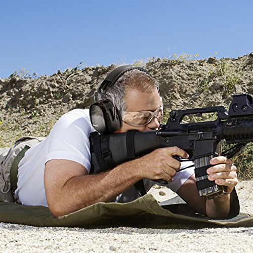 Mpow Schießsport Ohrenschützer, Sicherheit Ohrenschützer SNR 34 dB Gehörschutz, Sicherheitsschutz Ohrenschützer mit 2 Stück kratzfesten Schutzbrillen für Feuerwaffen, Luftfahrt, Bau - 5