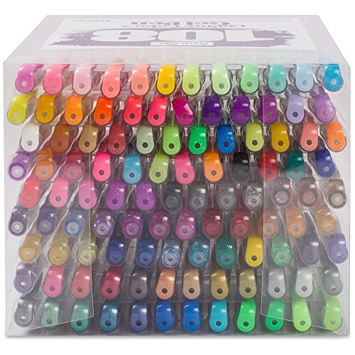 Lineon Gelstifte 108 Art von Farben Gelschreiber Set (Glitzer Neon Metallic) Gelroller Stifte Set Gel Pen Set für erwachsene Malbuch - 2