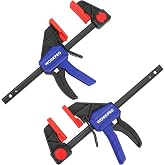 WORKPRO Bar Clamps, 2 Pieces, 150 mm | Quick Release Clamps with 150lb Clamping Force for Woodworking, Gluing and Assembling
