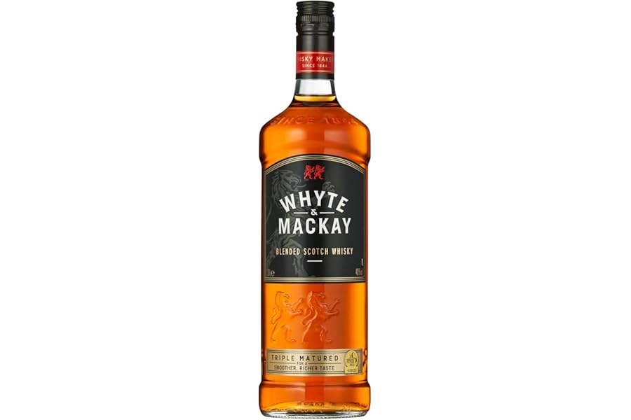 Whyte & Mackay Blended Scotch Whisky 1L | Richer, Smoother & More Mature | Award-Winning Triple Matured, Smooth 1 Litre Scottish Whisky | Whyte and Mackay 40% vol