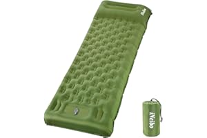 iNeibo Isomatte Selbstaufblasend Isomatte Outdoor mit Kleinem Packmaß Luftmatratze Selbstaufblasend mit Fußpresse Pumpe & Kissen Camping Matratze Ultraleicht für Outdoor, Wandern, Strand & Zelten