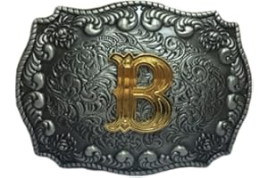COOLLA Belt Buckle for Men- Initial Letters ABCDEFG to Z Western Rodeo Texas Cowboy Large Belt Buckles