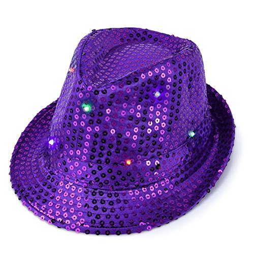 LED Flashing Trilby Hats Hip-hop Dance 