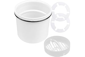 YUNLI Tauchrohr für Viega Tempoplex Modell 6961.99, ab Bj. 2006, Nr. 582982, Geruchsverschluss Dusche Tauchrohr mit Dichtung und 2 Abfluss Haarfänger, Durchmesser 69.6 mm