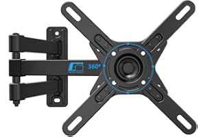 HOME VISION Long Reach TV Wall Bracket for 17-42 Inch Flat/Curved Screen TVs, 360° Rotation 180° Swivel 21.9"/55.6cm Extendable, 33Lbs/15kg Capacity, Max VESA 200x200mm, Monitor Wall Mount