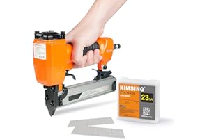 CHINA-TOP SILVER 23 Gauge Pneumatic Pin Nailer with 9,000PCS 12mm Stainless Steel Pins, fits 12-25mm Headless Pin Nails, Air Pinner Gun Finish Nailer for Cabinets, Windows, Doors and Interior Decoration