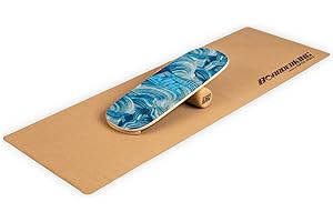 BoarderKING Indoorboard Classic - Tavola di Equilibrio per Surf e Skate Indoor, Tavola Propriocettiva per NeuroMuscular Response Training, incl. Tappetino Protettivo