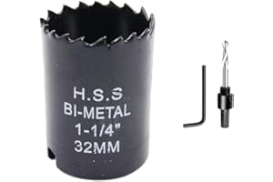 Otwornica 32 mm Laiwei Bimetal frez do otworów okrągłych HSS głowica piły tarczowej o grubości 1,8 mm, głębokość cięcia do 38 mm, nadaje się do drewna, tworzywa sztucznego, płyt gipsowo-kartonowych i