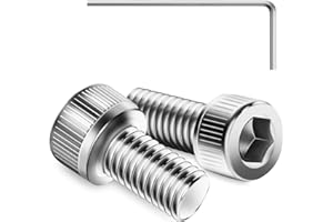 WAVANTA 20Pcs M5 x 10mm Hex Socket Head Cap Screws Bolts, 304 Stainless Steel, Allen Socket Drive, Bright Finish, Full Threads, with Hex Spanner