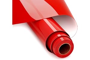 UIOK Vinile Termoadesivo per Tessuti, 30.5 x 365.7cm Vinile Termoadesivo Rosso Termovinile per Tessuti, HTV Vinile Termico per T-shirt, Altri Tessuti, Facile Da Tagliare (Rosso)