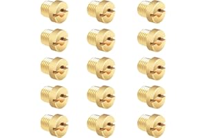 Zelbuck Kit de Jet Principal de Carburateur 15 Pièces M6#60 - #130 Gicleurs principaux, 12 et 17.5mm Taille pour Gicleurs de Carburateur Dell'Orto PHBN-PHVA - Laiton