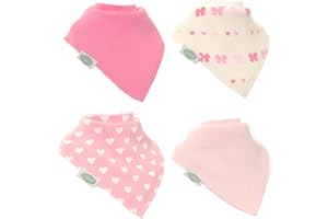 Ziggle - Bandana Dribble Bibs - Cotton Front Baby Bibs Newborn to 24 Months - Newborn Baby Gifts - Bibs For Comfortable Kids