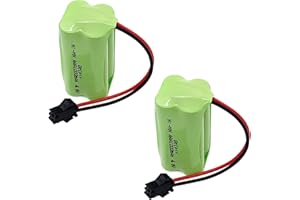 Gecoty® 2 Piezas de batería AAA de 4.8V, batería Ni-MH Recargable de 1000mAh con Conector SM 2P, para RC Stunt Car RC Robot