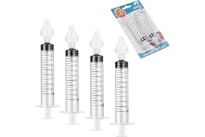 Vicloon Irrigatore Nasale, 4 Pezzi 10 ml Dispositivo di Risciacquo per Lavaggio Cavo Nasale con 4 Punta di Aspirazione in Silicone, Lavaggio Nasale per Neonati e Bambini, Sicuro per il Naso
