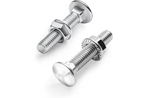 KINETOX 30pcs Boulons de carrosserie M5 × 30 mm Boulons a Tête Ronde DIN 603 avec Avec Écrou Hexagonal a Bride M5 Largement utilisé dans les machine la construction la décoration intérieure