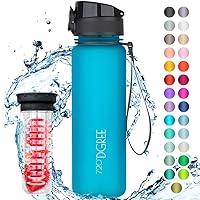 720°DGREE Trinkflasche “uberBottle“ +Früchtebehälter - 500ml - Auslaufsicher, BPA-Frei - Für Kinder, Schule, Sport, Fitness - Schlanke Wasserflasche aus Tritan - Leicht, Bruchsicher, Nachhaltig