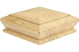 Jackson Woodturners Solid Oak Full Pyramid Cap rebated to fit a 82mm Newel Post