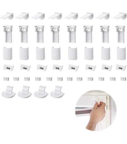 8 Supports Pour Stores Plissés - Réglables Jusqu'à 20mm, Fixation Sans Perçage