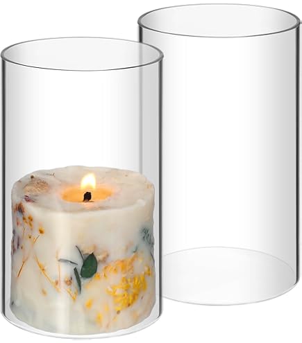 Lot De 2 Bougeoirs En Verre Transparent, Centres De Table Bougeoirs Pour Bougies Chauffe Plat Et Bougies Coniques Decoration De Mariage Ideale 98982726