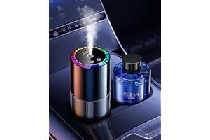 TOWONSHY 160ml Sensor Musical Ambientador Coche con 160ml Perfume (Brisa Marina), Difusor de Fragancias para Automóvil, On/Off Automático, Atomizador Ultrasónico, 3 Modos, Recargable, Duración 12 Meses BJ-579