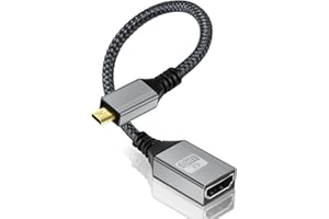 AXFEE Adapter Micro HDMI na HDMI, adapter 4K 60 Hz, kabel 3D 1080P typ D na A, obsługuje Ethernet, kompatybilny z Raspberry Pi 5/4, Hero, Alpha 7R, jogą, ODROID-20 cm