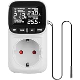 Digital Temperature Regulator 230V Plug with Probe, Temperature Regulator, Digital Thermostat with Heating and Cooling Mode f