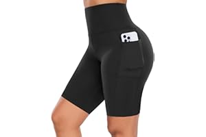 GIMDUMASA Pantalones Cortos Deporte Mujer Cintura Alta Shorts Leggins Pantalones Cortos de Yoga para Correr Gym Fitness Mallas Deportivos con Bolsillos Laterales GI371