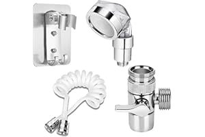 Greyoe Adaptador Grifo Ducha, Ducha de Lavabo, Fregadero de Cocina Juego de Ducha para Fregadero de Baño con Manguera de Resorte y Soporte, Adecuado para Lavar El Cabello en El Fregadero, Bañera