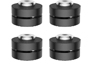 Tertullus 4 Sets Speaker Isolation Turntable Feet, Stainless Steels+Aluminum Hifi Shock Absorb Subwoofer Speaker Stand For Hifi Devices Amplifier Turntable Dac Recorder Cd (A00-Black)