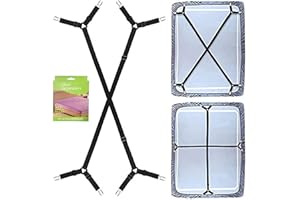 Felly Klipsy do prześcieradła 4-pak trójkąt prześcieradło paski mocujące zestaw 3 sposoby materaca narożne szelki chwytaki (długi typ - czarny)