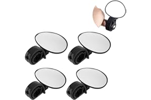 GOTYOU 4 Pezzi Nero Specchietto Retrovisore Bici,Regolabile Girevole Specchietti per Bicicletta,per Specchietto/Moto/Scooter/Carrozzina/Ciclomotore/Sedia a Rotelle