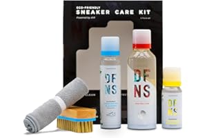 DFNS Sneaker Care Kit, with Footwear Protector Spray (150ml), Shoe Cleaner (75ml), Refresher (35ml) & Premium Cleaning Brush, Removes Dirt Stains & Protects Footwear, Shoe Care Gift Set