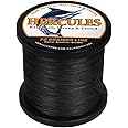 HERCULES Braided Fishing Line 12 Strands, 100-2000m 109-2196 Yards Braid Fish Line, 10lbs-420lbs Test PE Lines for Saltwater Freshwater - Black, 10lbs, 100m