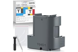 Osinkjet T04D1/T04D100 Boîte de Maintenance Compatible avec Epson ET-4750 ET-4850 ET-3750 ET-15000 ET-3700 ET-4856 ET-5150 ET-5170 C13T04D100 TO4D1 04D1 Réservoir d'encre résiduelle, 1 pièce
