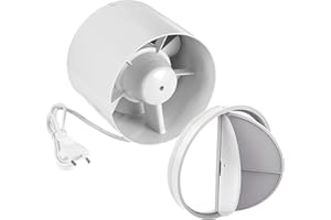 Hose Vary Ventilador, ventilador de conducto en línea con cable de alimentación UE para tuberías, ventilación doméstica (150 mm 320 m³/h)