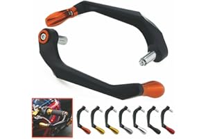 Heinmo universale nuovo 100% alluminio leva della frizione leva paramani protezione della mano Per moto da corsa dirt bike protezioni della mano 22mm nero (C Orange)