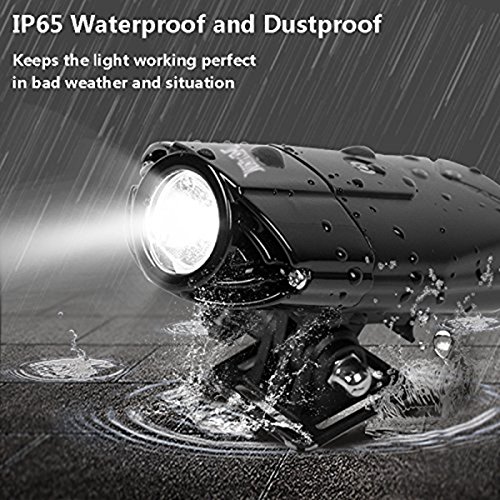 WONTECHMI Fahrradlicht Set, LED Fahrradlicht für Vorne und Hinten, per USB Wiederaufladbare Sehr Helle Fahrradbeleuchtung, Fahrrad Scheinwerfer, IP65 Wasserdicht, mit Freiem Rücklicht und Helmhalterung - 5