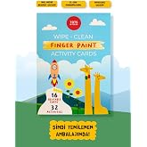 TOTS & FOLKS Silinebilir Parmak Boyası Aktivite Kartları - Wipe Clean Finger Paint Activity Cards - Fingerprint Activities - 