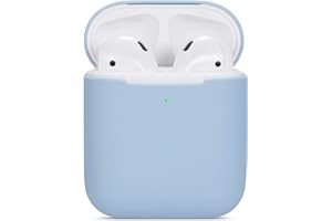 WATRUER Custodia per Airpods compatibile con, protettiva in silicone morbido ultrasottile antiurto Accessori per la protezione antiscivolo Custodia per Apple Airpods 2 e 1 Custodia di ricarica - Azzurro