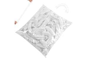 CUIDAKJ 100 Pezzi Sacchetti di Conservazione Freschi,Sacchetti Alimenti,Copri Recipienti,Design Bocca Elastica, Sacchetti Trasparenti Copri Alimenti con Elastico per Mantenere Freschi I Cibi Verdure