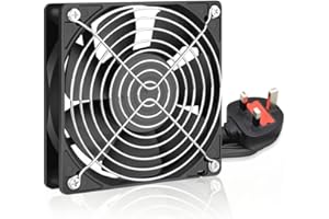 GDSTIME 120mm 240V Fan with AC Powered Plug 220V 230V 240V Computer Fan 120mm x 25mm Axial Dual Ball Bearing 2700 RPM 86.6 CFM For PC Server Cabinet Workstation Ventilation Replacement