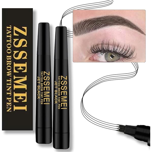 3D-Microblading Augenbrauenstift – Mit 4 Gabelspitzen, Wasserdicht, 36 Stunden Halt, 2 Stifte Im Set