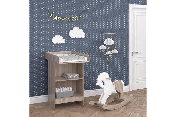 Vicco Commode à Langer Leo, Sonoma, 60x103cm, avec étagère Ouverte et Plan à Langer Amovible