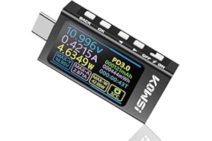 Heemol USB Tester 3.3V-40V USB C Messgerät 12A,Digital Multimeter PD3.1 QC4.0 PDO,Hochpräzise bi-direktionale Messung Spannung Strom Kapazität Voltmeter mit Schnellladeprotokoll Erkennung
