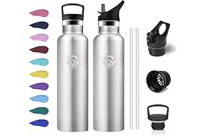 KOLLYKOLLA Botella Agua 750ml, Cantimplora Acero Inoxidable con Aislamiento Doble Pared, sin BPA, Botella Agua Reutilizable y Hermética para Escuela, Deporte, Gimnasio, Senderismo, Outdoor, Bicicleta, Gym