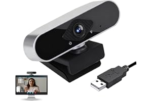 YUIO USB Webcam, Full HD 1080P 30fps Web Camera for PC and Laptop, Streaming Webcam with Microphone for Live Streaming Video Calls Classes Conferences Studying, Plug and Play, 360°Rotation, Wide-Angle Lens